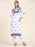 Nishtha in Noor HOK Muslin Chikankari kurti for Women- White With Black